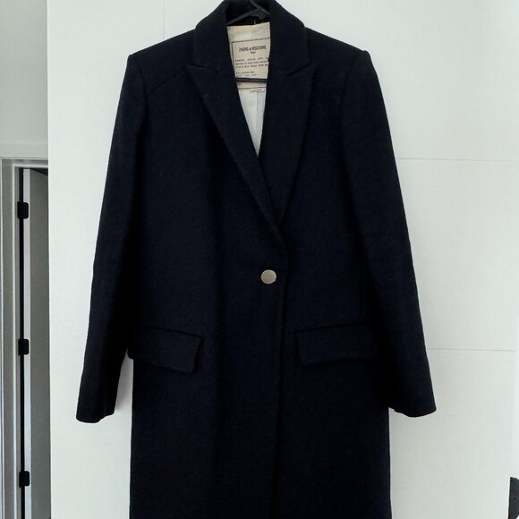 Zadig & Voltaire Marco Coat – Navy & Red Wool Blend – Size S - Picture 6 of 16
